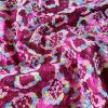 Tesătură brodata cu paiete si bordura finita - design fantasy , Bordo / Multicolor - imagine 7