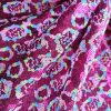 Tesătură brodata cu paiete si bordura finita - design fantasy , Bordo / Multicolor - imagine 4