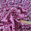 Tesătură brodata cu paiete si bordura finita - design fantasy , Bordo / Multicolor - imagine 3