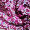 Tesătură brodata cu paiete si bordura finita - design fantasy , Bordo / Multicolor - imagine 2