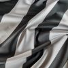 Tesatura tafta - tip  mikado cu design liniar, Gri, Negru - imagine 5