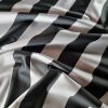 Tesatura tafta - tip  mikado cu design liniar, Gri, Negru