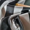 Tesatura tafta - tip  mikado cu design liniar, Gri, Negru - imagine 2
