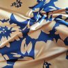 Tesatura tip tafta - twill cu design floral, Galben/Negru
