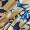 Tesatura tip tafta - twill cu design floral, Galben/Negru - imagine 4