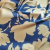 Tesatura tip tafta - twill cu design floral, Galben/Negru - imagine 2