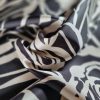 Tesatura tip tafta - twill cu design floral, Ivoire/Negru - imagine 6