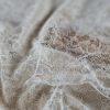 Dantela fina Chantilly - design floral , Alb fildes - imagine 6