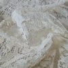 Dantela Chantilly - design floral , Crem deschis - imagine 3