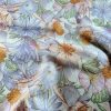 Tesatura din in imprimat cu design floral, Multicolor