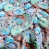 Tesatura din in imprimat cu design floral, Bleu/Turcoaz - imagine 6