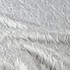 Tesatura jacquard - design floral reliefat, Alb - imagine 9