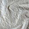 Tesatura jacquard - design floral reliefat, Alb - imagine 7