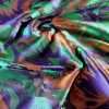 Tesatura jacquard - design exotic, cameleone Verde/Albastru/Mustar