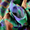 Tesatura jacquard - design exotic, cameleone Verde/Albastru/Mustar - imagine 4