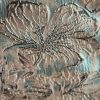 Tesatura jacquard - design floral, Argintiu/Piersiciu - imagine 5