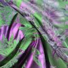 Tesatura jacquard double face  - design exotic, Cyclamen/Verde - imagine 10