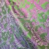 Tesatura jacquard double face  - design exotic, Cyclamen/Verde - imagine 7