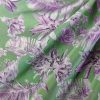 Tesatura jacquard double face  - design exotic, Cyclamen/Verde - imagine 5