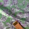 Tesatura jacquard double face  - design exotic, Cyclamen/Verde - imagine 4