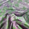 Tesatura jacquard double face  - design exotic, Cyclamen/Verde - imagine 2