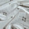 Tesatura jacquard din bumbac cu fir de lurex, Alb