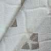 Tesatura jacquard din bumbac cu fir de lurex, Alb - imagine 7