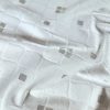 Tesatura jacquard din bumbac cu fir de lurex, Alb - imagine 3