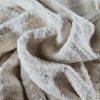 Stofă din fibre mixte cu fir lurex - design fantezie, Crem deschis - imagine 3