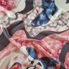 Voal fin din matase naturala - design abstract, Multicolor - Nuanțe de roz - imagine 8