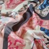 Voal fin din matase naturala - design abstract, Multicolor - Nuanțe de roz