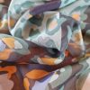 Voal fin din matase naturala - design abstract, Multicolor - Nuanțe de verde - imagine 7