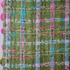 Stofă din fibre naturale - design fantezie - carouri, Verde/Turcoaz/Cyclamen - imagine 8