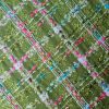 Stofă din fibre naturale - design fantezie - carouri, Verde/Turcoaz/Cyclamen - imagine 7