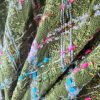 Stofă din fibre naturale - design fantezie - carouri, Verde/Turcoaz/Cyclamen - imagine 4