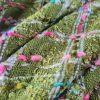 Stofă din fibre naturale - design fantezie - carouri, Verde/Turcoaz/Cyclamen - imagine 2