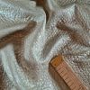 Tesatura Jacquard cu matase naturala  - design matlase, Bej Auriu cu fir Argintiu  - imagine 4