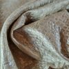 Tesatura Jacquard cu matase naturala  - design matlase, Bej Auriu cu fir Argintiu  - imagine 3