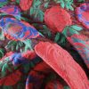 Tesatura plină  - Brocart cu design floral reliefat , Rosu/Albastru/Verde - imagine 5