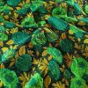 Tesatura plină  - Brocart cu design floral reliefat , Verde/Galben mustar - imagine 9