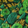 Tesatura plină  - Brocart cu design floral reliefat , Verde/Galben mustar - imagine 6