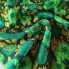 Tesatura plină  - Brocart cu design floral reliefat , Verde/Galben mustar - imagine 5