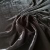 Tesatura de catifea din fibre naturale  - design uni, Negru - imagine 9