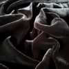 Tesatura de catifea din fibre naturale  - design uni, Negru