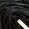 Tesatura de catifea din fibre naturale  - design uni, Negru - imagine 5