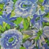 Tesatura plină din lână cu matase naturala imprimata - design floral,  Albastru/Verde/Ivoire - imagine 8