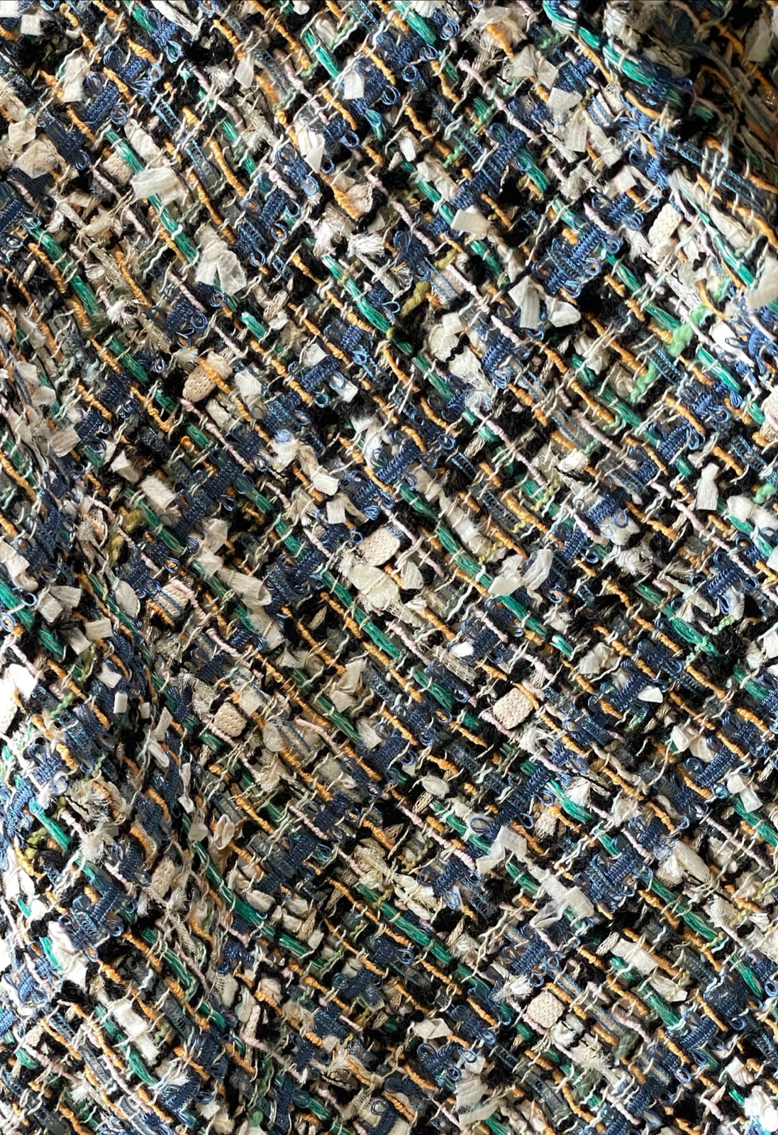 Stofa fantezie cu fir discret de lurex, Bleu, Argintiu, Alb, Galben - imagine 5