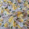 Broderie cu paiete pe tulle - design floral, Galben/Verde
