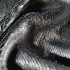 Tesatura cu paiete reversibile pe tulle elastic - design Snake skin, Negru - imagine 3