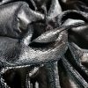 Tesatura cu paiete reversibile pe tulle elastic - design Snake skin, Negru - imagine 9
